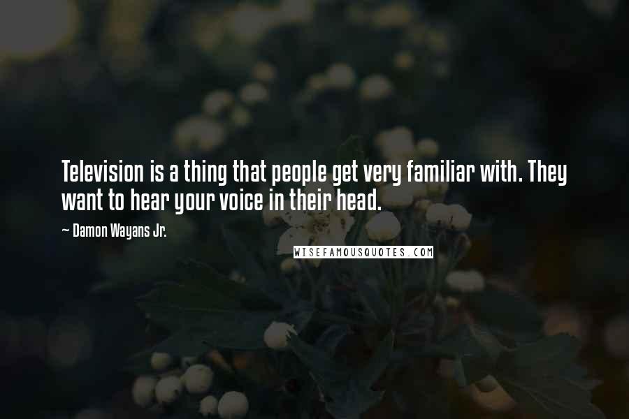 Damon Wayans Jr. Quotes: Television is a thing that people get very familiar with. They want to hear your voice in their head.