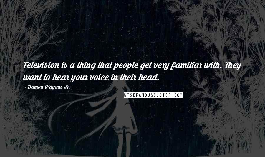 Damon Wayans Jr. Quotes: Television is a thing that people get very familiar with. They want to hear your voice in their head.