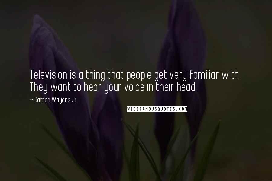 Damon Wayans Jr. Quotes: Television is a thing that people get very familiar with. They want to hear your voice in their head.