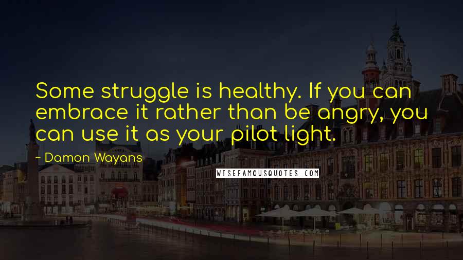 Damon Wayans Quotes: Some struggle is healthy. If you can embrace it rather than be angry, you can use it as your pilot light.