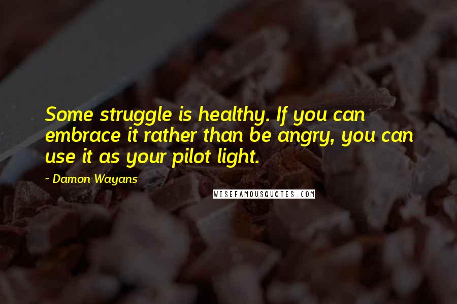 Damon Wayans Quotes: Some struggle is healthy. If you can embrace it rather than be angry, you can use it as your pilot light.