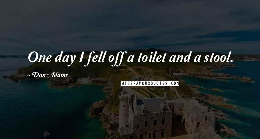 Dan Adams Quotes: One day I fell off a toilet and a stool.