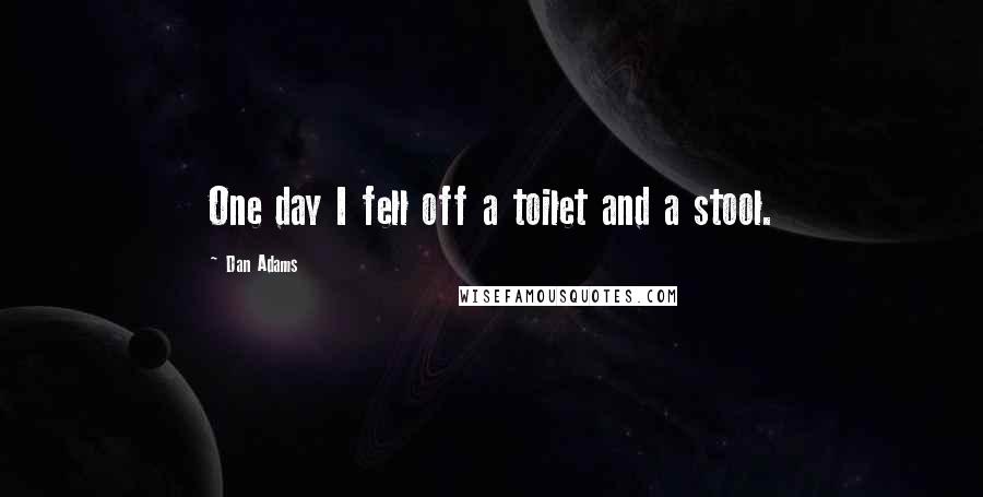 Dan Adams Quotes: One day I fell off a toilet and a stool.