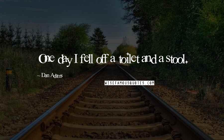 Dan Adams Quotes: One day I fell off a toilet and a stool.