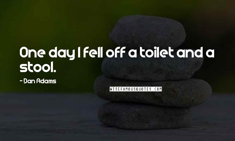 Dan Adams Quotes: One day I fell off a toilet and a stool.