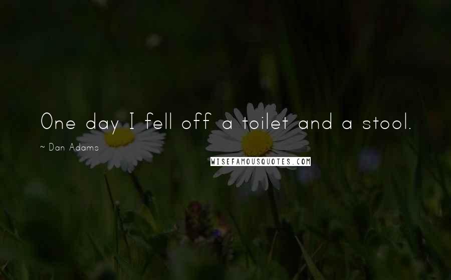 Dan Adams Quotes: One day I fell off a toilet and a stool.