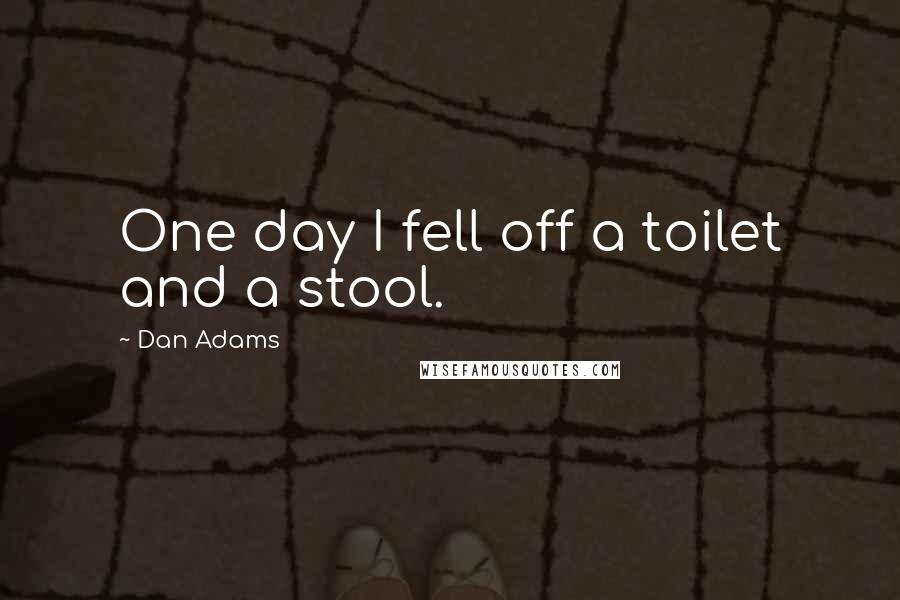 Dan Adams Quotes: One day I fell off a toilet and a stool.