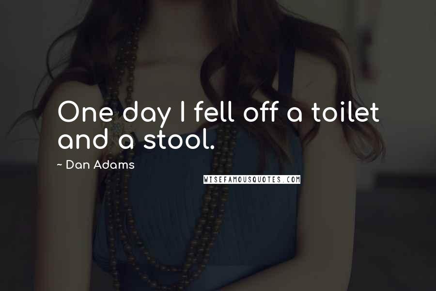 Dan Adams Quotes: One day I fell off a toilet and a stool.