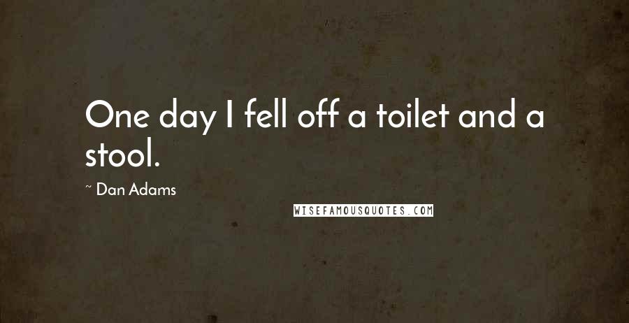 Dan Adams Quotes: One day I fell off a toilet and a stool.