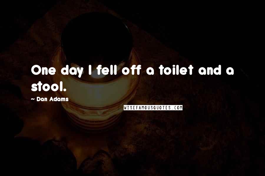 Dan Adams Quotes: One day I fell off a toilet and a stool.