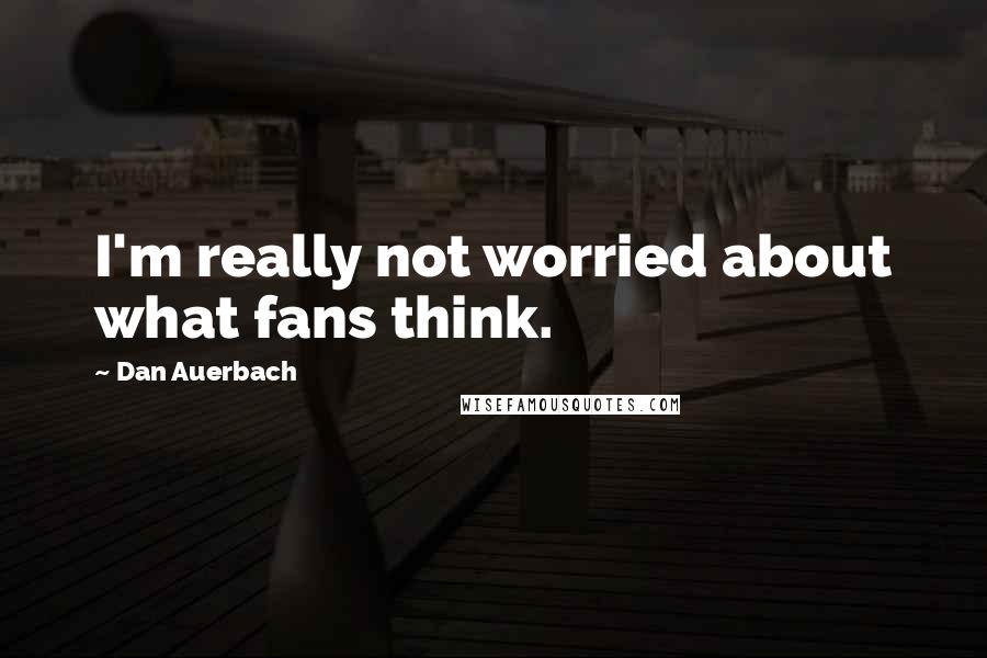 Dan Auerbach Quotes: I'm really not worried about what fans think.