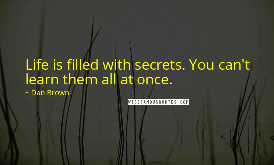 Dan Brown Quotes: Life is filled with secrets. You can't learn them all at once.