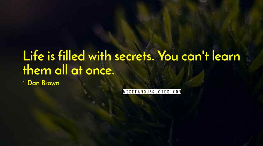 Dan Brown Quotes: Life is filled with secrets. You can't learn them all at once.