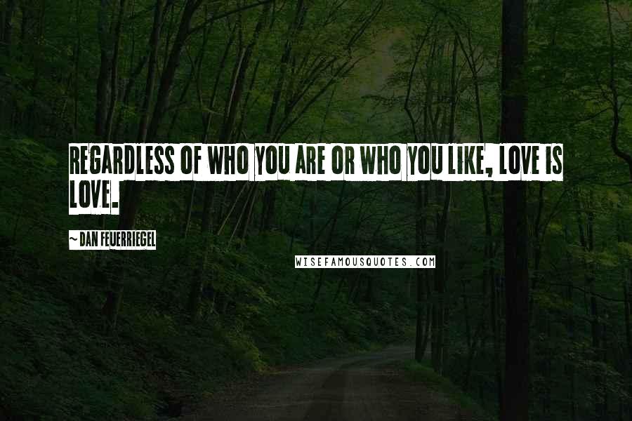 Dan Feuerriegel Quotes: Regardless of who you are or who you like, love is love.