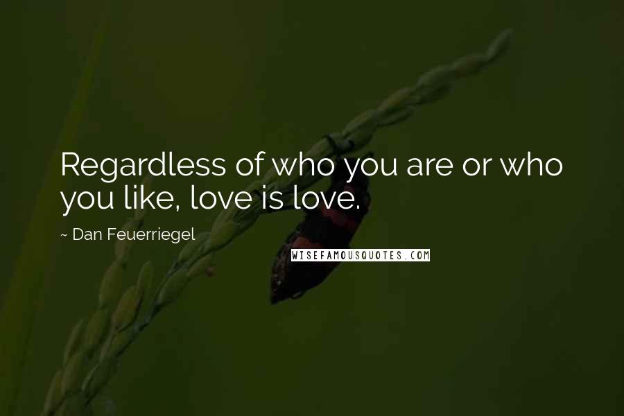 Dan Feuerriegel Quotes: Regardless of who you are or who you like, love is love.