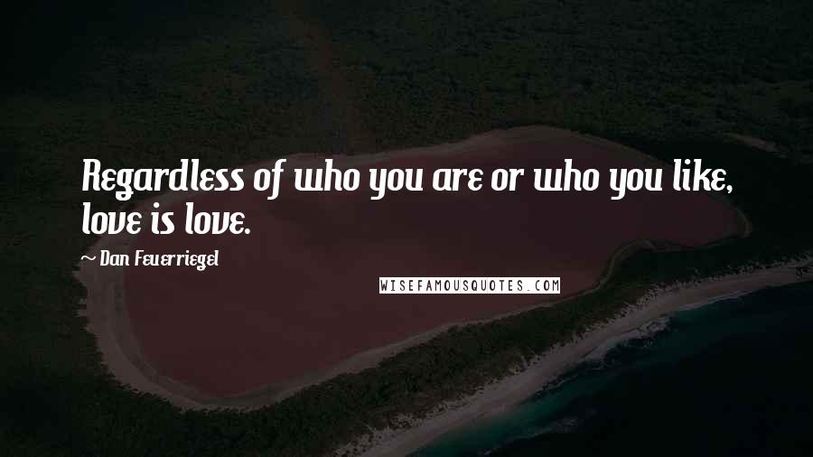 Dan Feuerriegel Quotes: Regardless of who you are or who you like, love is love.