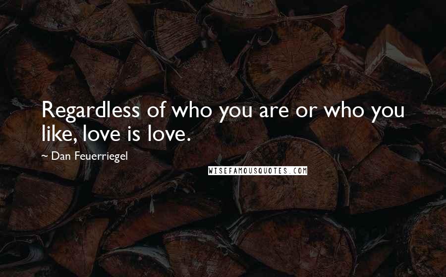 Dan Feuerriegel Quotes: Regardless of who you are or who you like, love is love.