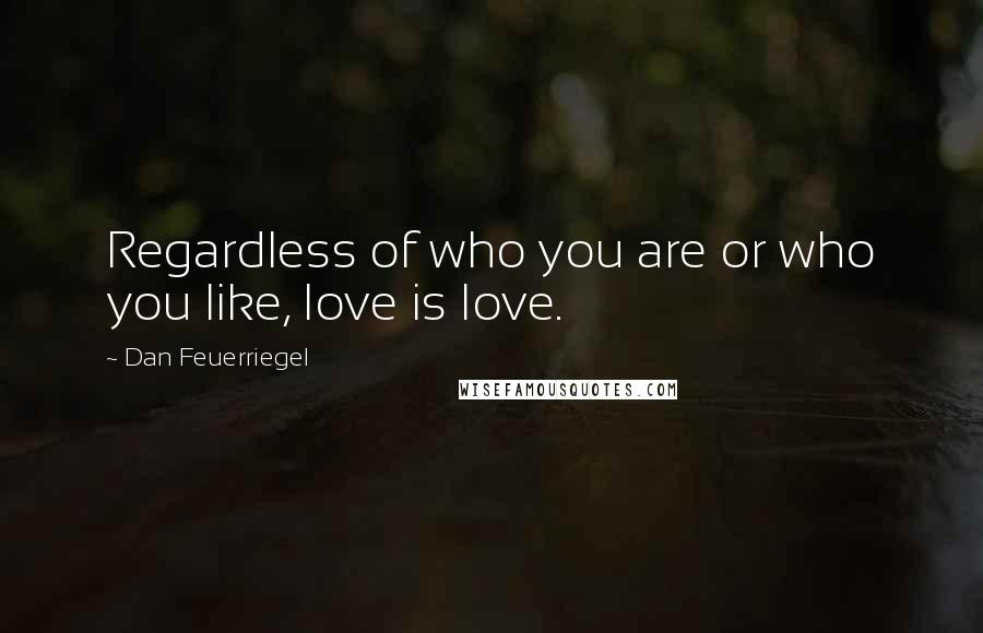 Dan Feuerriegel Quotes: Regardless of who you are or who you like, love is love.