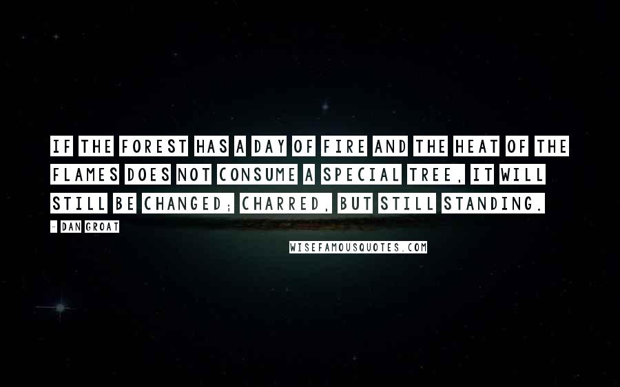 Dan Groat Quotes: If the forest has a day of fire and the heat of the flames does not consume a special tree, it will still be changed; charred, but still standing.