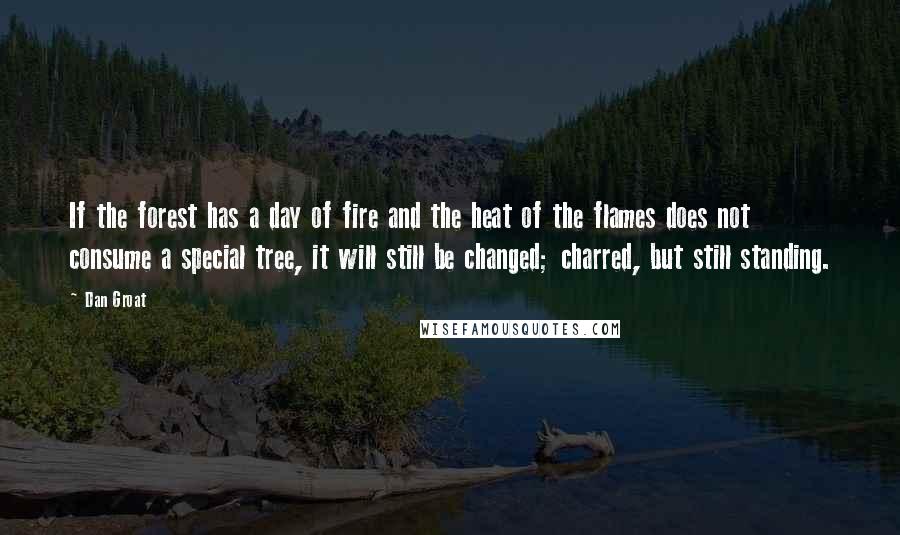 Dan Groat Quotes: If the forest has a day of fire and the heat of the flames does not consume a special tree, it will still be changed; charred, but still standing.