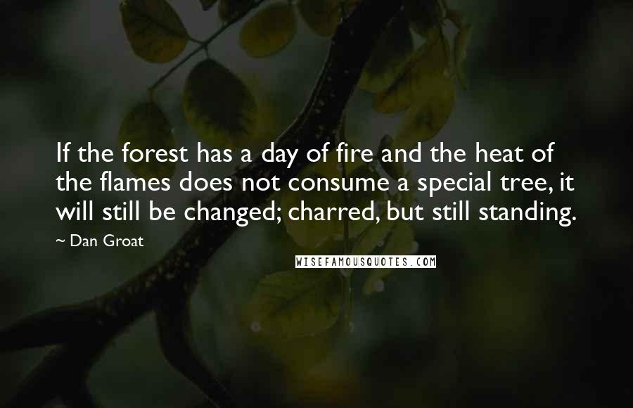 Dan Groat Quotes: If the forest has a day of fire and the heat of the flames does not consume a special tree, it will still be changed; charred, but still standing.