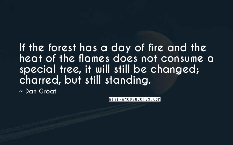 Dan Groat Quotes: If the forest has a day of fire and the heat of the flames does not consume a special tree, it will still be changed; charred, but still standing.