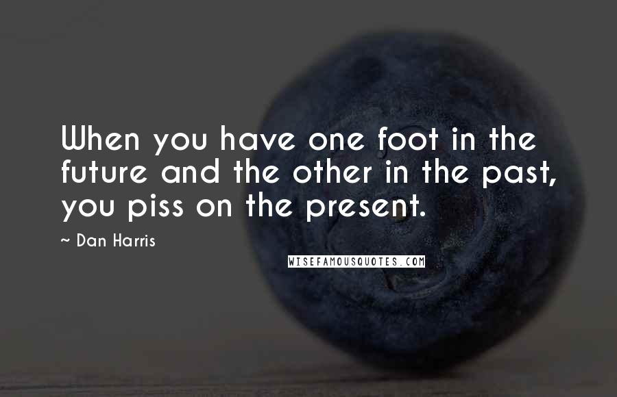 Dan Harris Quotes: When you have one foot in the future and the other in the past, you piss on the present.