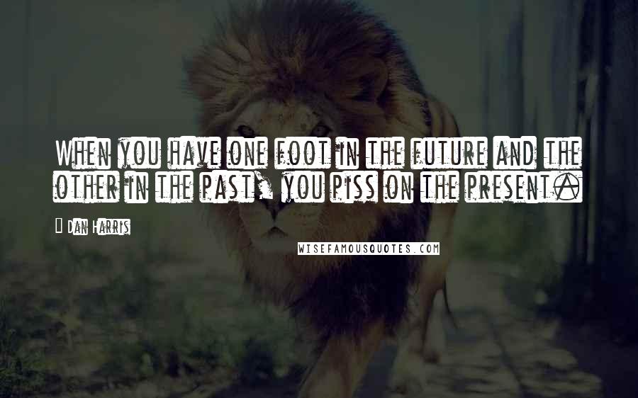 Dan Harris Quotes: When you have one foot in the future and the other in the past, you piss on the present.