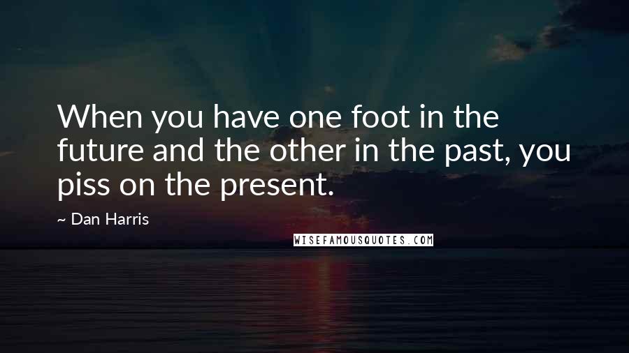 Dan Harris Quotes: When you have one foot in the future and the other in the past, you piss on the present.