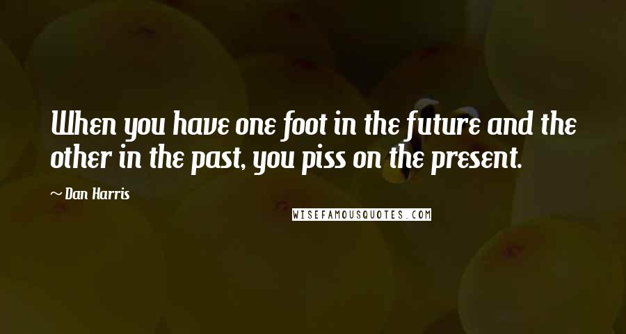 Dan Harris Quotes: When you have one foot in the future and the other in the past, you piss on the present.