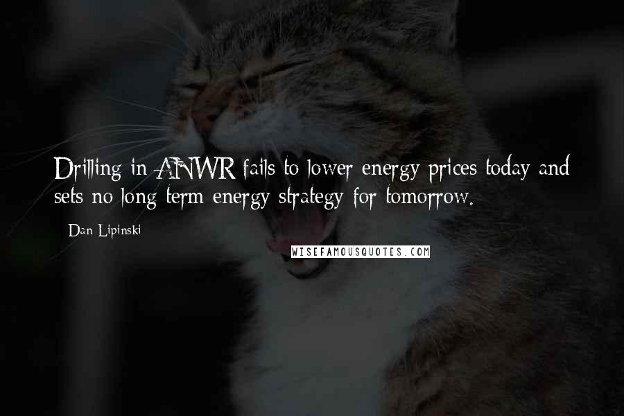 Dan Lipinski Quotes: Drilling in ANWR fails to lower energy prices today and sets no long term energy strategy for tomorrow.