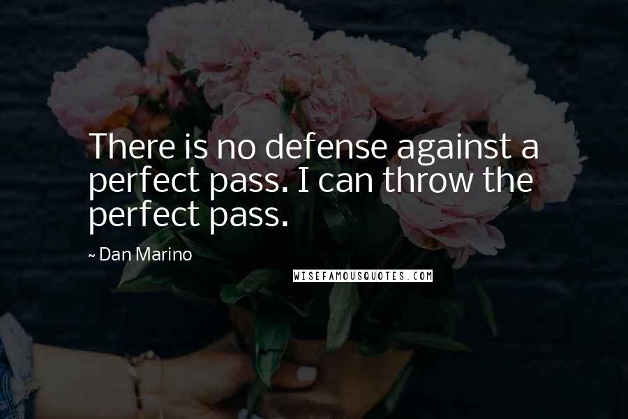 Dan Marino Quotes: There is no defense against a perfect pass. I can throw the perfect pass.