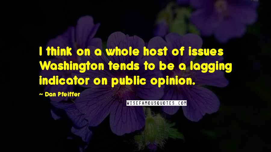 Dan Pfeiffer Quotes: I think on a whole host of issues Washington tends to be a lagging indicator on public opinion.