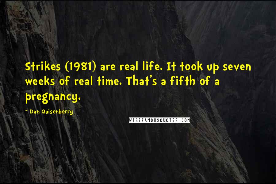 Dan Quisenberry Quotes: Strikes (1981) are real life. It took up seven weeks of real time. That's a fifth of a pregnancy.