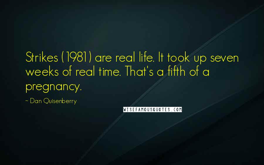 Dan Quisenberry Quotes: Strikes (1981) are real life. It took up seven weeks of real time. That's a fifth of a pregnancy.
