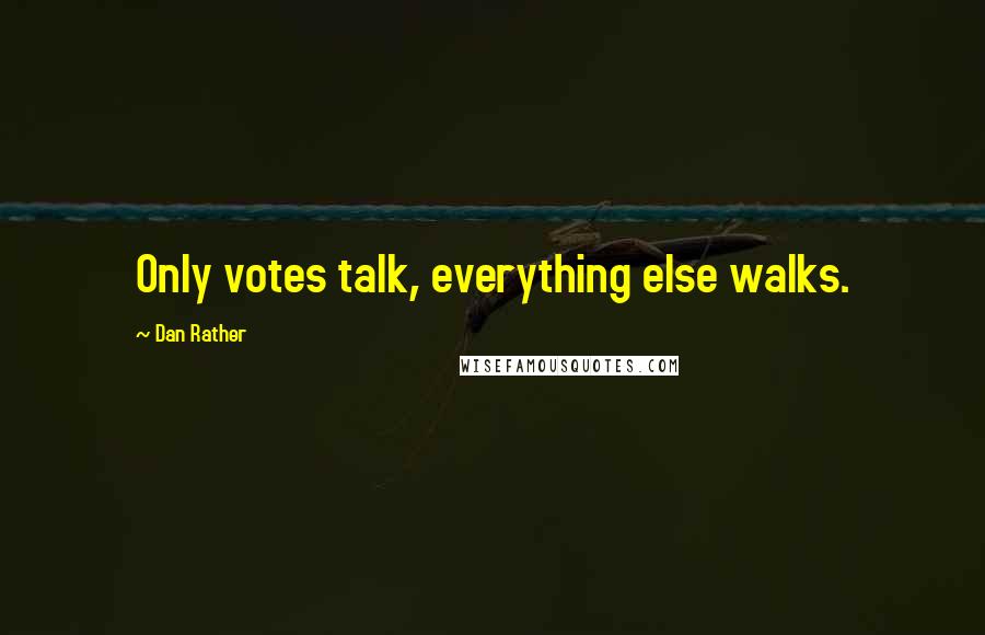 Dan Rather Quotes: Only votes talk, everything else walks.