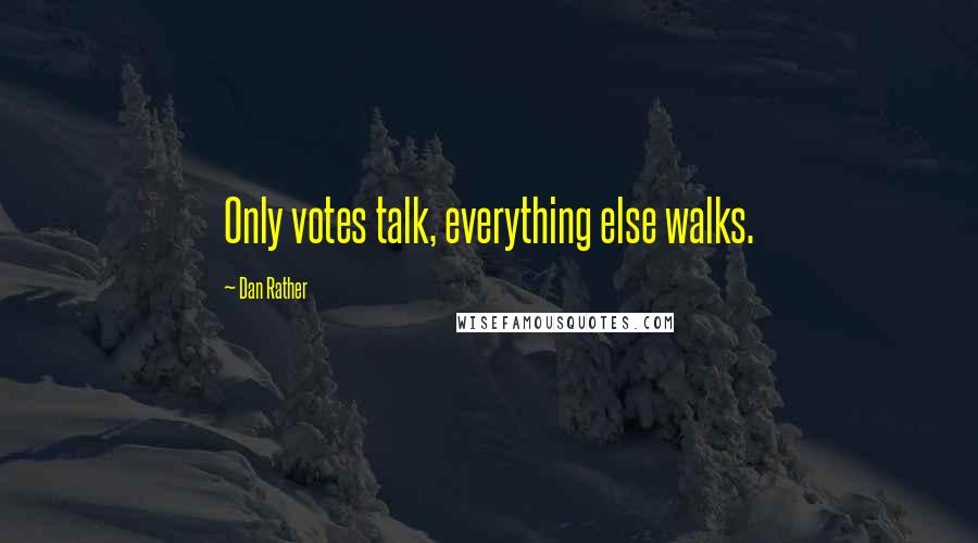 Dan Rather Quotes: Only votes talk, everything else walks.