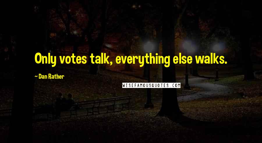 Dan Rather Quotes: Only votes talk, everything else walks.