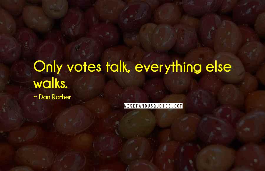 Dan Rather Quotes: Only votes talk, everything else walks.