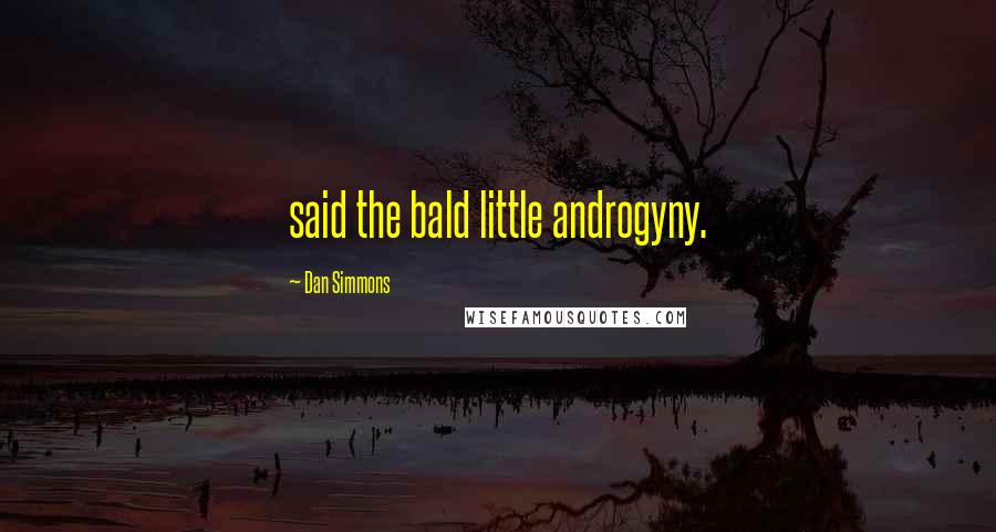 Dan Simmons Quotes: said the bald little androgyny.