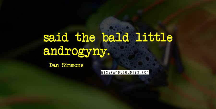 Dan Simmons Quotes: said the bald little androgyny.
