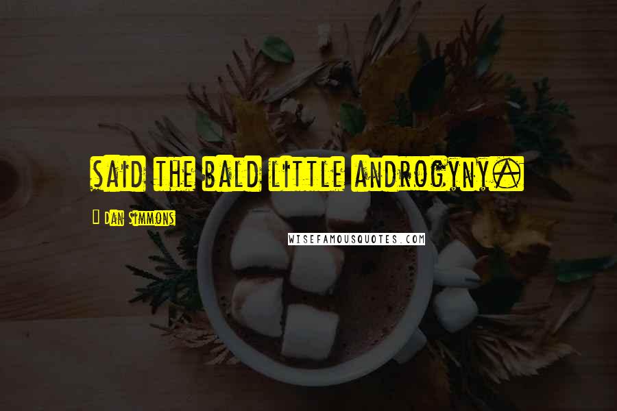 Dan Simmons Quotes: said the bald little androgyny.