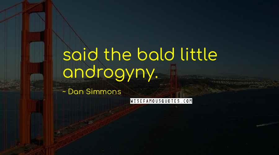 Dan Simmons Quotes: said the bald little androgyny.