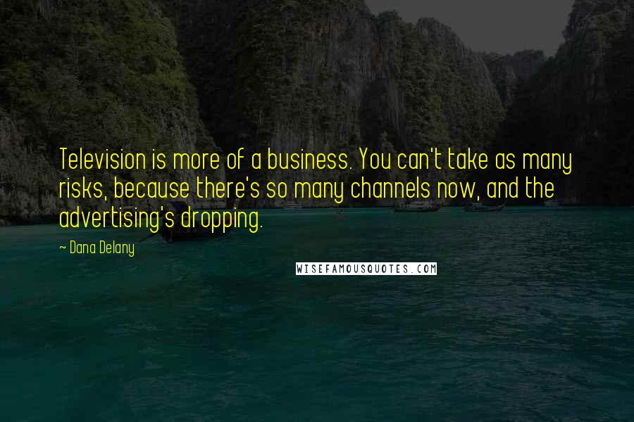 Dana Delany Quotes: Television is more of a business. You can't take as many risks, because there's so many channels now, and the advertising's dropping.