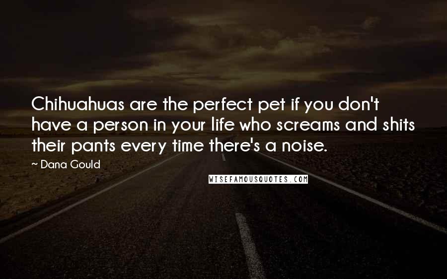 Dana Gould Quotes: Chihuahuas are the perfect pet if you don't have a person in your life who screams and shits their pants every time there's a noise.