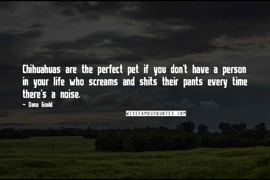 Dana Gould Quotes: Chihuahuas are the perfect pet if you don't have a person in your life who screams and shits their pants every time there's a noise.