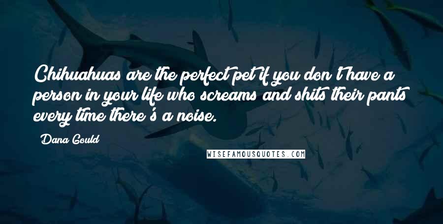 Dana Gould Quotes: Chihuahuas are the perfect pet if you don't have a person in your life who screams and shits their pants every time there's a noise.