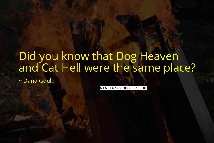 Dana Gould Quotes: Did you know that Dog Heaven and Cat Hell were the same place?