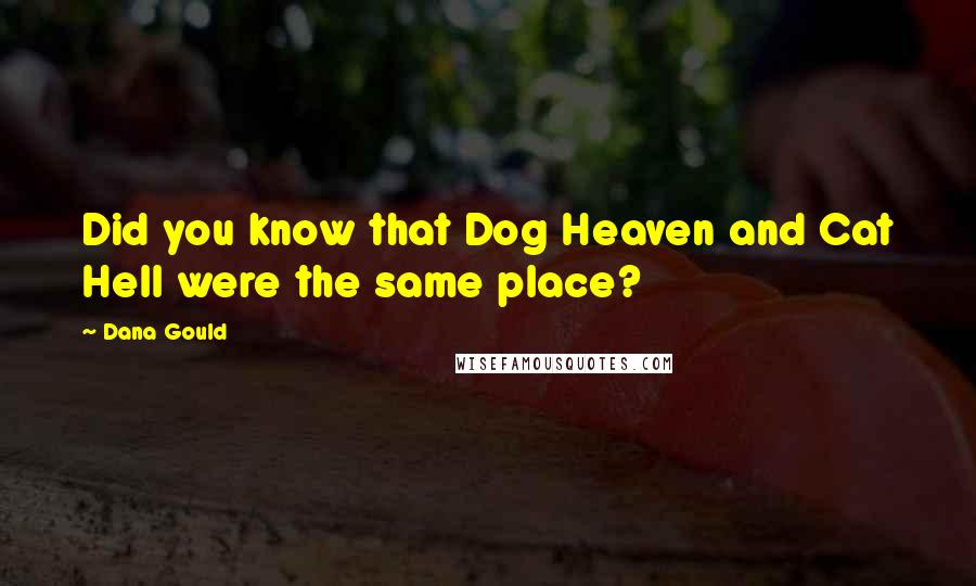 Dana Gould Quotes: Did you know that Dog Heaven and Cat Hell were the same place?