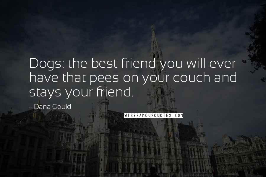 Dana Gould Quotes: Dogs: the best friend you will ever have that pees on your couch and stays your friend.